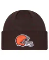 New Era Men's Brown Cleveland Browns Checkered Cuffed Knit Hat In Brown