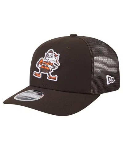 New Era Men's Brown Cleveland Browns Main Trucker 9seventy Stretch Snap Hat