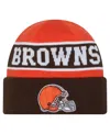 New Era Men's Brown Cleveland Browns Reverse Cuffed Knit Hat In Brown