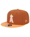New Era Men's Brown Los Angeles Angels Spring Color Two-tone 9fifty Snapback Hat In Brown