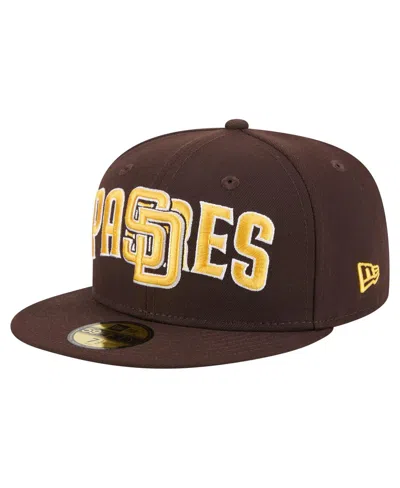 New Era Men's Brown San Diego Padres Overlap 59fifty Fitted Hat