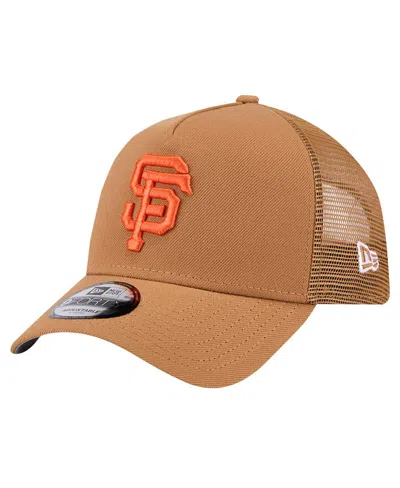 New Era Men's Brown San Francisco Giants A-frame Trucker 9forty Adjustable Hat