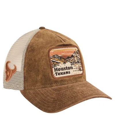 New Era Men's Brown/cream Houston Texans Vintage Landscape 9twenty A-frame Adjustable Hat
