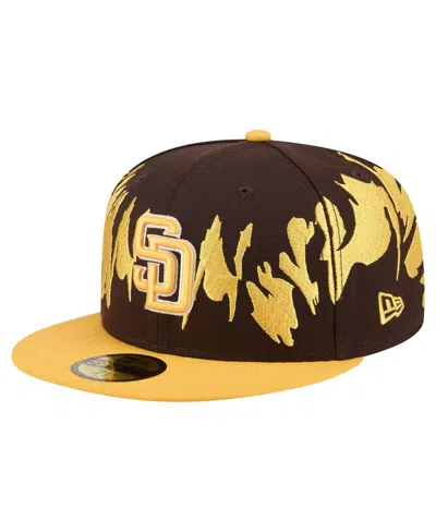 New Era Men's Brown/gold San Diego Padres Retro Pattern 59fifty Fitted Hat In Multi