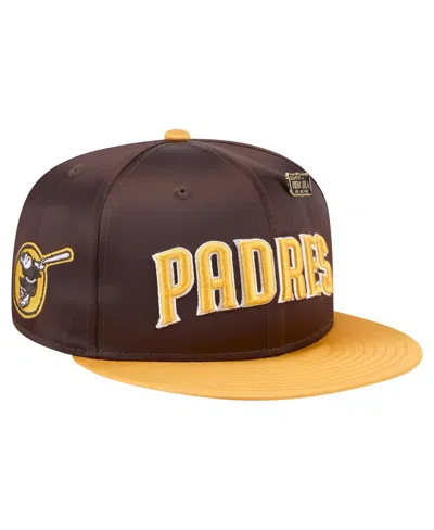 New Era Men's Brown/gold San Diego Padres Satin 59fifty Fitted Hat In Multi