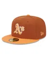 New Era Men's Brown/orange Athletics Spring Color Basic Two-tone 59fifty Fitted Hat In Brown,orange