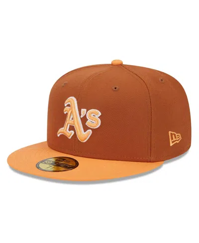 New Era Men's Brown/orange Athletics Spring Color Basic Two-tone 59fifty Fitted Hat In Brown,orange