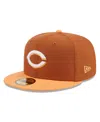 New Era Men's Brown/orange Cincinnati Reds Spring Color Basic Two-tone 59fifty Fitted Hat In Brown Oran