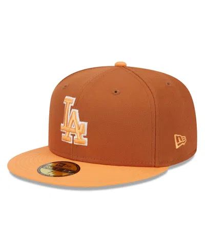 New Era Men's Brown/orange Los Angeles Dodgers Spring Color Basic Two-tone 59fifty Fitted Hat In Brown,orange