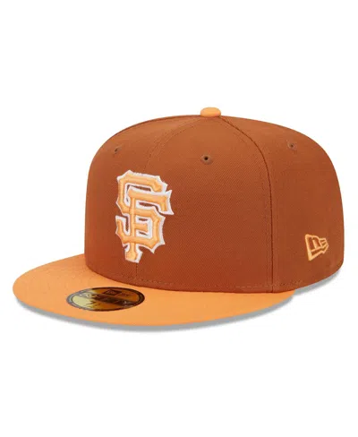 New Era Men's Brown/orange San Francisco Giants Spring Color Basic Two-tone 59fifty Fitted Hat In Brown,orange
