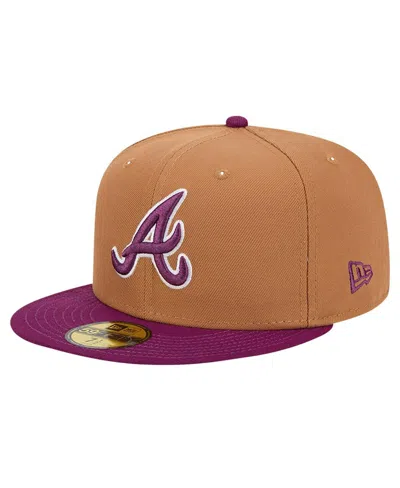 New Era Men's Brown/purple Atlanta Braves Two-tone Color Pack 59fifty Fitted Hat In Brown,purple