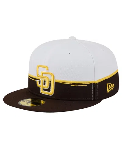 New Era Men's Brown/white San Diego Padres Paint Stroke 59fiftyâ Fitted Hat In Multi