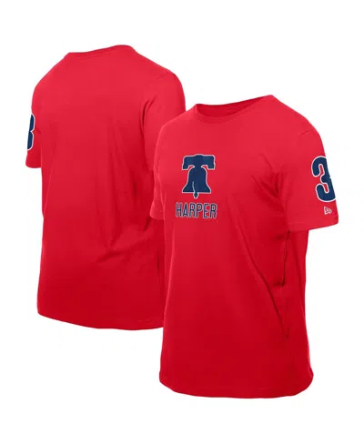 New Era Men's Bryce Harper Red Philadelphia Phillies Design Lab Name Number T-shirt