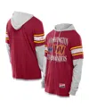 New Era Men's Burgundy Washington Commanders Twofer Layered Long Sleeve Hoodie T-shirt In Burgundy