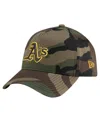 New Era Men's Camo Athletics Woodland Team Pop 9forty A-frame Adjustable Hat In Camo