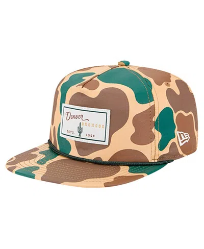 New Era Men's Camo Denver Broncos Duck Rope 19twenty Adjustable Hat In Brown