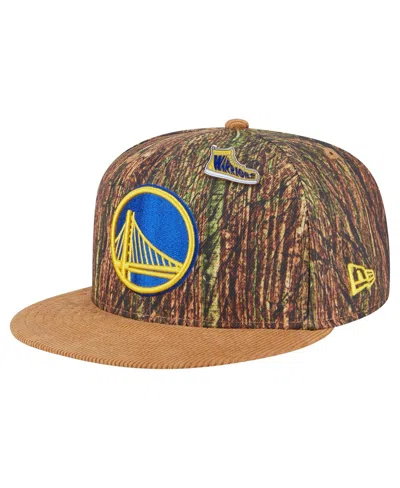 New Era Men's Camo Golden State Warriors Victory Grove Forest Sneaker Pin 9fifty Snapback Hat In Multi