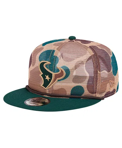 New Era Men's Camo Houston Texans Duck Camo 9fifty Snapback Hat In Brown