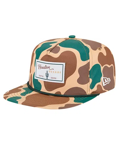 New Era Men's Camo Houston Texans Duck Rope 19twenty Adjustable Hat In Brown