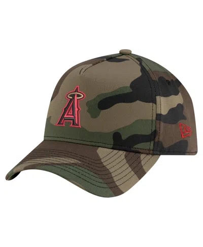 New Era Men's Camo Los Angeles Angels Woodland Team Pop 9forty A-frame Adjustable Hat