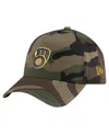 New Era Men's Camo Milwaukee Brewers Woodland Team Pop 9forty A-frame Adjustable Hat In Camo