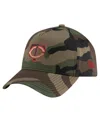 New Era Men's Camo Minnesota Twins Woodland Team Pop 9forty A-frame Adjustable Hat In Camo