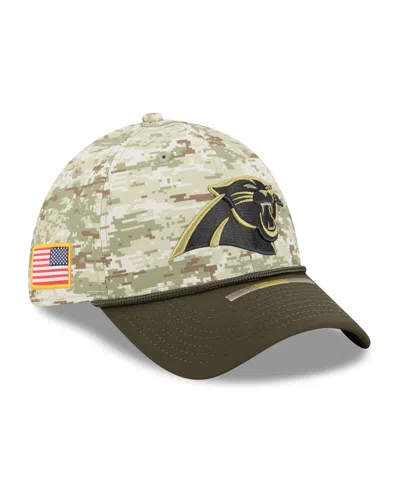 New Era Men's Camo/dark Green Carolina Panthers 2025 Salute To Service 39thirty Flex Hat