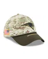 New Era Men's Camo/dark Green New England Patriots 2025 Salute To Service 39thirty Flex Hat In Green