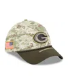 New Era Men's Camo/dark Green/dark Green Green Bay Packers 2025 Salute To Service 39thirty Flex Hat In Green
