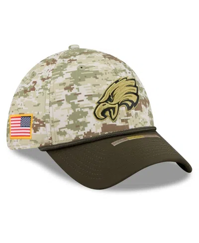 New Era Men's Camo/dark Green/dark Green Philadelphia Eagles 2025 Salute To Service 39thirty Flex Hat
