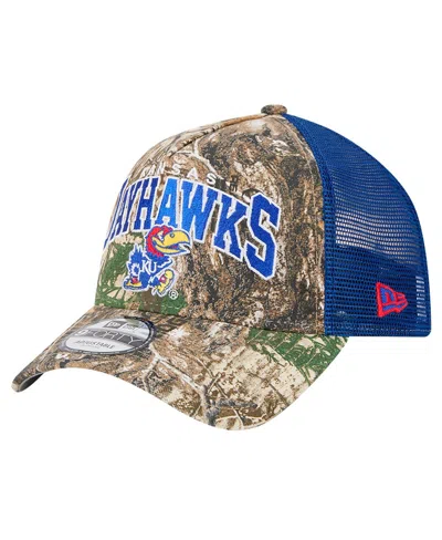 New Era Men's Camo/royal Kansas Jayhawks 9forty A-frame Adjustable Hat In Camo,royal