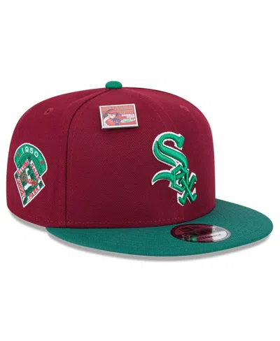 New Era Men's Cardinal/green Chicago White Sox Strawberry Big League Chew Flavor Pack 9fifty Snapback Hat In Cardinal,green
