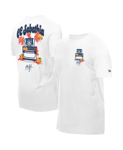 New Era Men's Cc Sabathia White New York Yankees 2025 National Baseball Hall Of Fame Grapefruit Chair T-shir