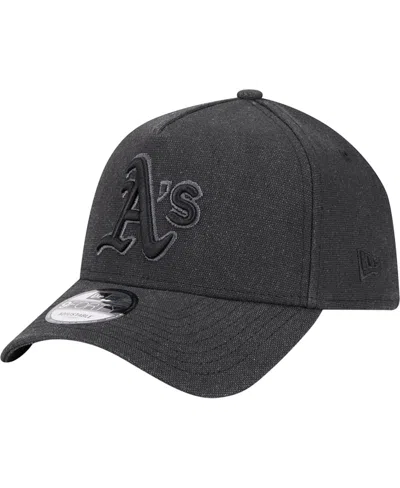 New Era Men's Charcoal Athletics Logo Essentials 9forty A-frame Adjustable Hat In Gray