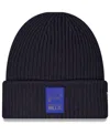 New Era Men's Charcoal Buffalo Bills 2025 Sideline Cold Weather Cuffed Knit Hat In Black