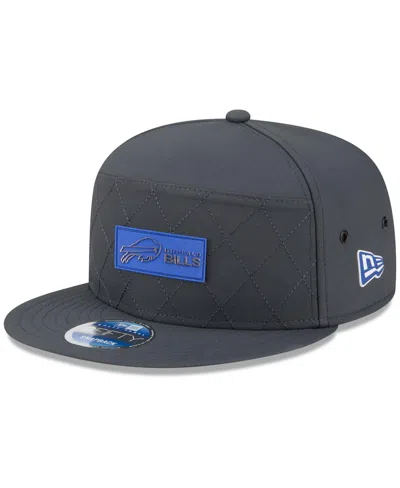 New Era Men's Charcoal Buffalo Bills 2025 Sideline Cold Weather Split Panel 9fifty Snapback Hat In Gray