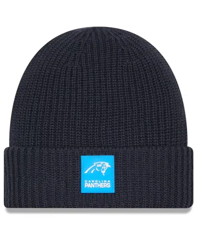 New Era Men's Charcoal Carolina Panthers 2025 Sideline Cold Weather Cuffed Knit Hat In Gray