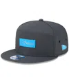New Era Men's Charcoal Carolina Panthers 2025 Sideline Cold Weather Split Panel 9fifty Snapback Hat In Black