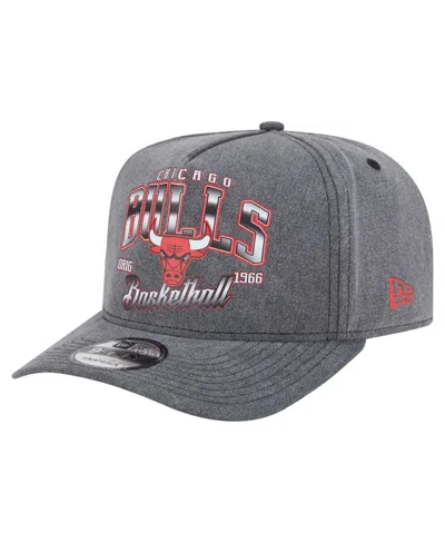 New Era Men's Charcoal Chicago Bulls Throwback Washed Pre-curved 9fifty Snapback Hat In Gray