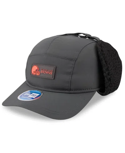 New Era Men's Charcoal Cleveland Browns 2025 Sideline Cold Weather Runner Dog Ear Adjustable Hat In Gray