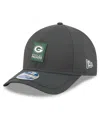 New Era Men's Charcoal Green Bay Packers 2025 Sideline Cold Weather 9forty M-crown Adjustable Hat In Gray