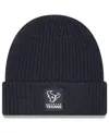 New Era Men's Charcoal Houston Texans 2025 Sideline Cold Weather Cuffed Knit Hat In Black