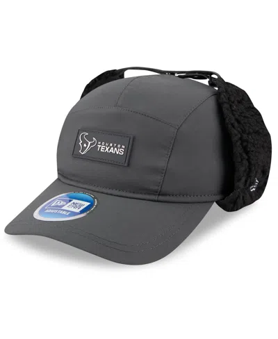 New Era Men's Charcoal Houston Texans 2025 Sideline Cold Weather Runner Dog Ear Adjustable Hat In Gray