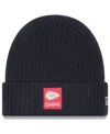 New Era Men's Charcoal Kansas City Chiefs 2025 Sideline Cold Weather Cuffed Knit Hat In Black
