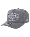 New Era Men's Charcoal Los Angeles Kings Throwback Washed A-frame Pre-curved 9fifty Snapback Hat