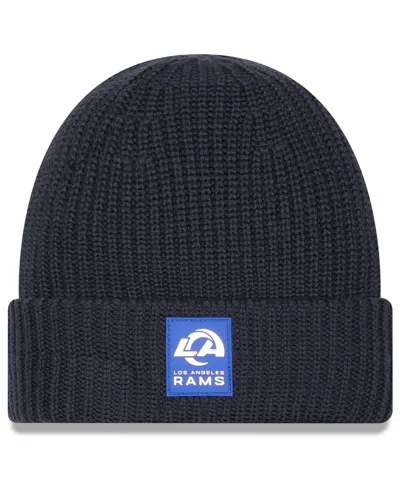 New Era Men's Charcoal Los Angeles Rams 2025 Sideline Cold Weather Cuffed Knit Hat In Gray