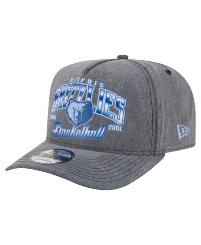 New Era Men's Charcoal Memphis Grizzlies Throwback Washed Pre-curved 9fifty Snapback Hat In Gray