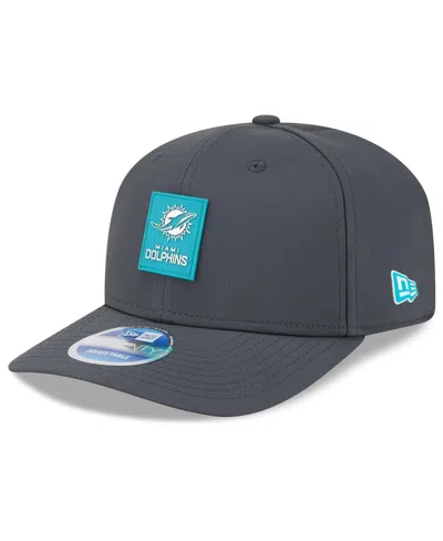 New Era Men's Charcoal Miami Dolphins 2025 Sideline Cold Weather 9seventy Adjustable Hat In Black