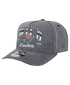 New Era Men's Charcoal Minnesota Wild Throwback Washed A-frame Pre-curved 9fifty Snapback Hat