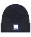 New Era Men's Charcoal New York Giants 2025 Sideline Cold Weather Cuffed Knit Hat In Black